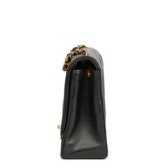 1991 Chanel Black Quilted Lambskin Vintage Medium Diana Classic Single Flap Bag