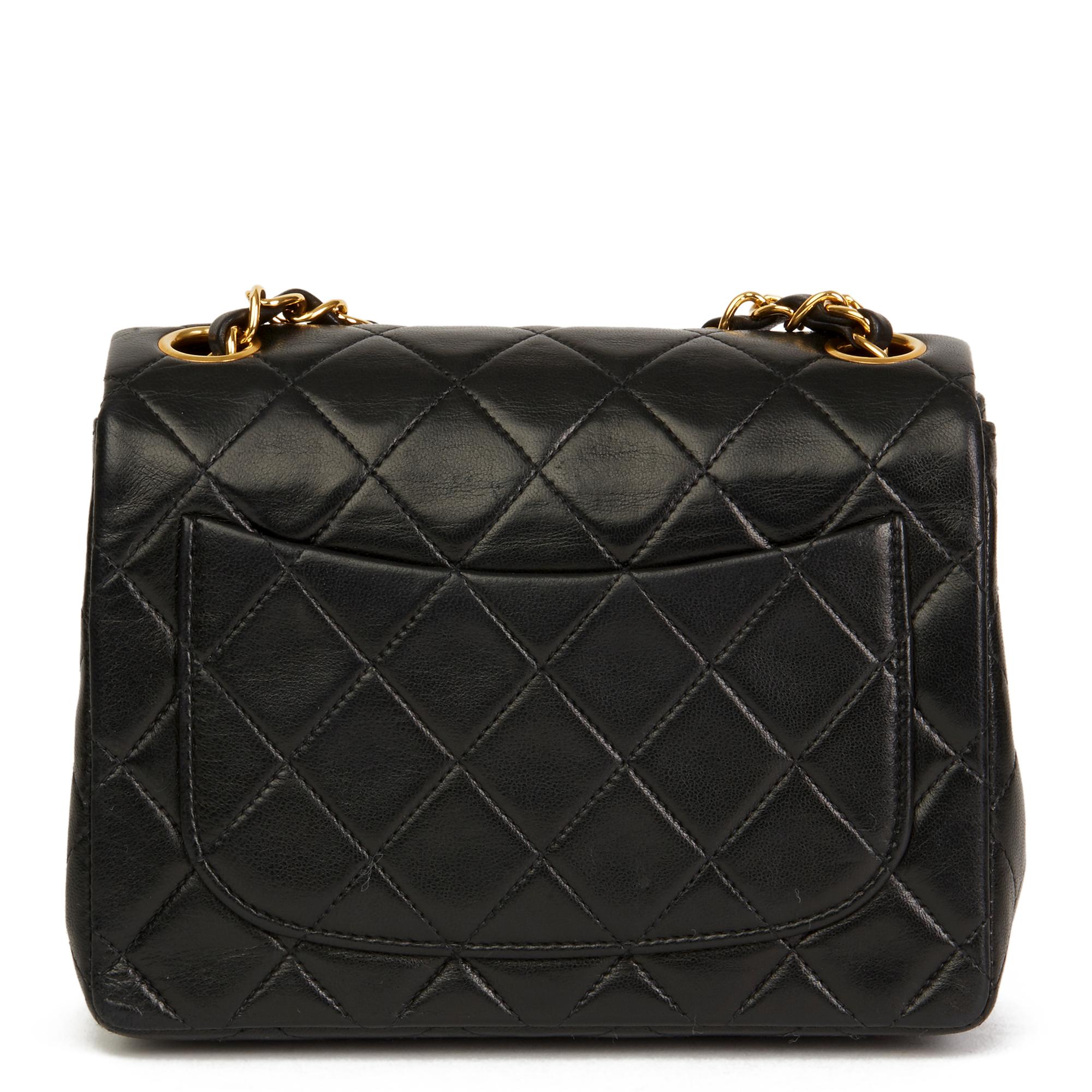 1991 Chanel Black Quilted Lambskin Vintage Mini Flap Bag 10