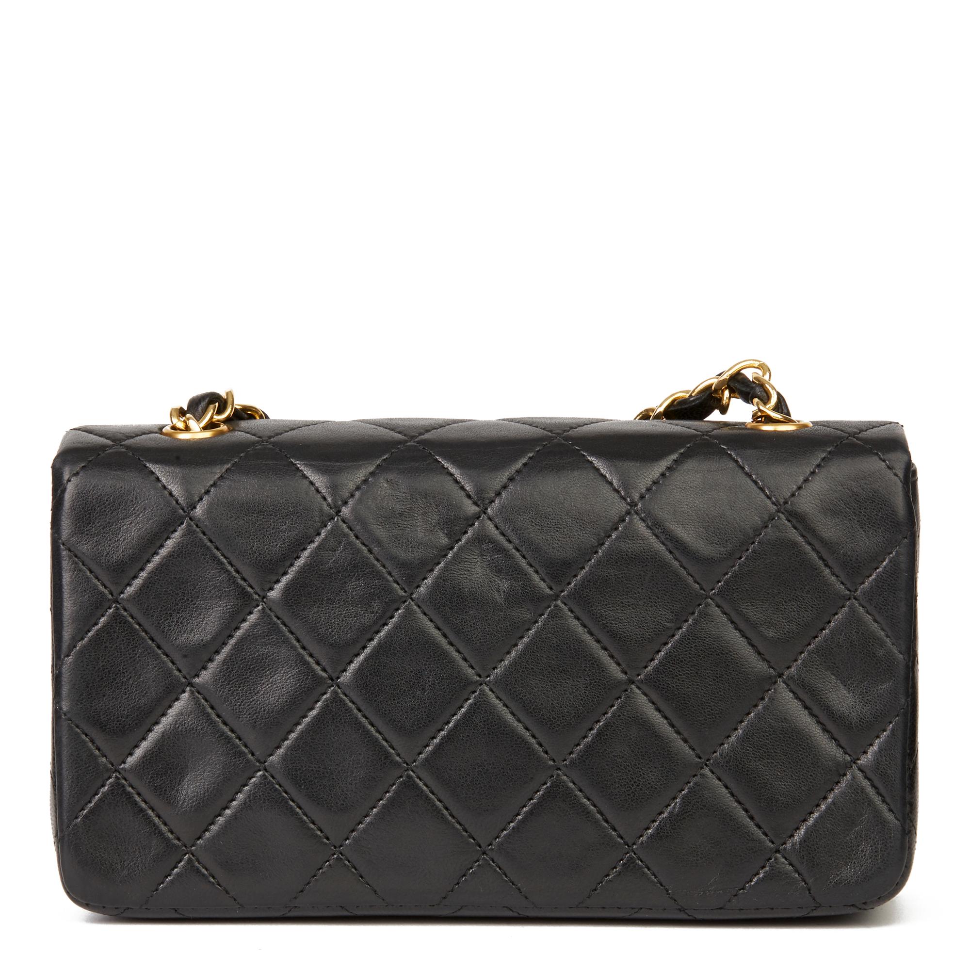 Women's 1991 Chanel Black Quilted Lambskin Vintage Mini Flap Bag