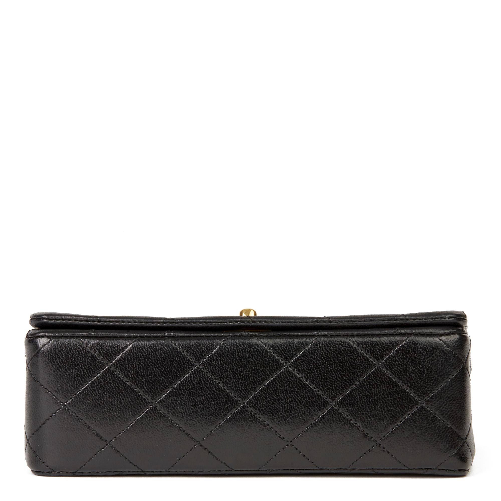 1991 Chanel Black Quilted Lambskin Vintage Mini Flap Bag 1