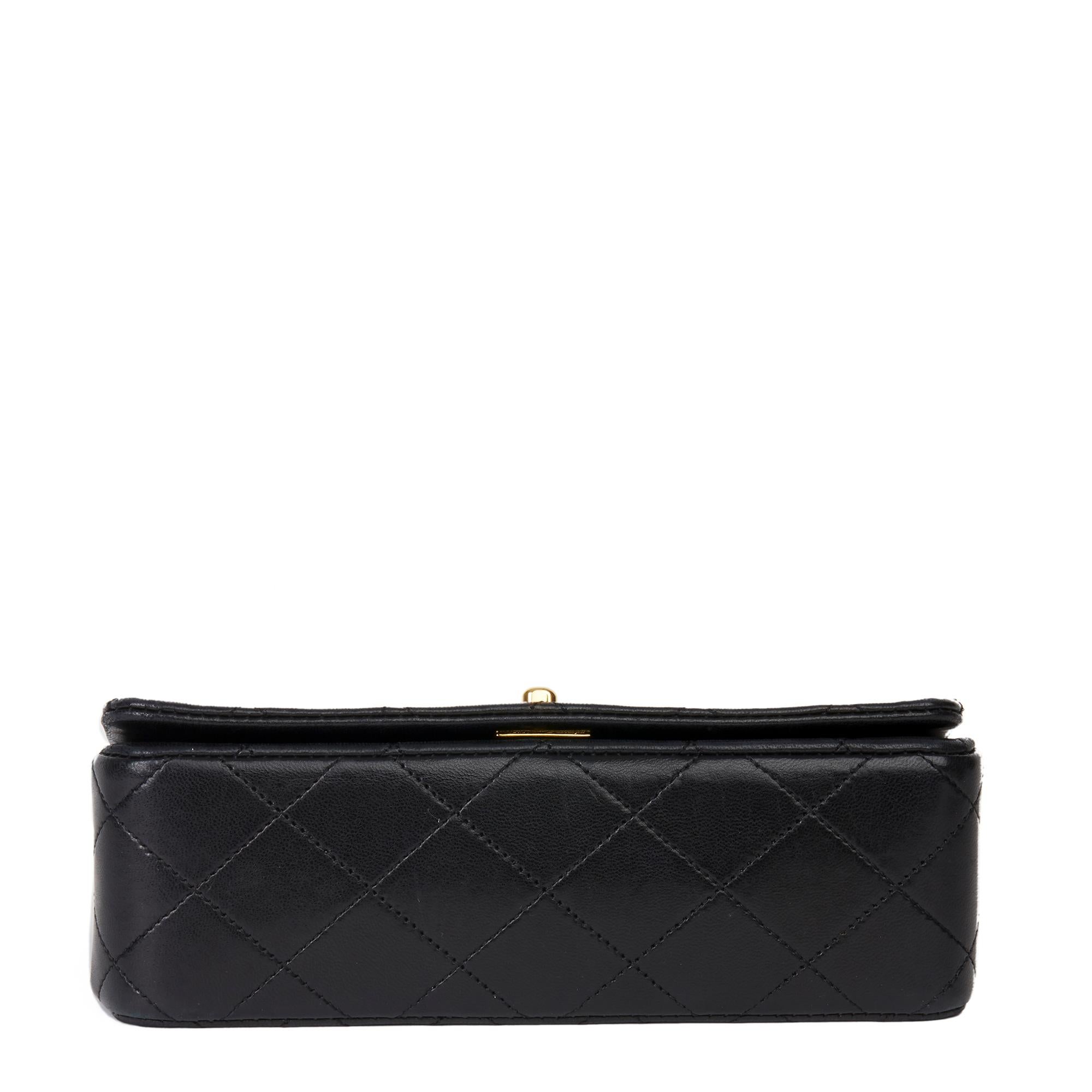 1991 Chanel Black Quilted Lambskin Vintage Mini Flap Bag  1