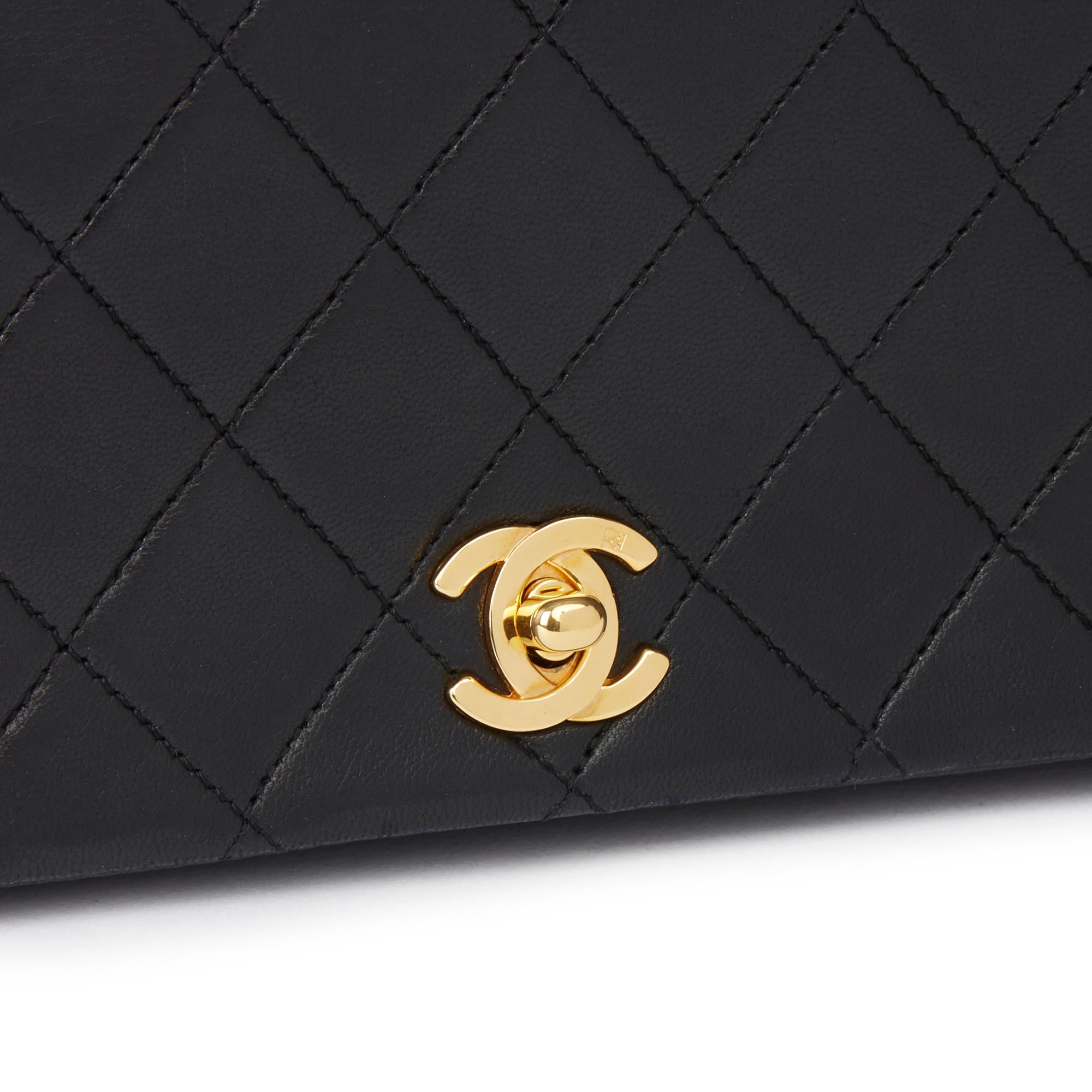 1991 Chanel Black Quilted Lambskin Vintage Mini Flap Bag  2