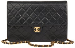 1991 Chanel Black Quilted Lambskin Vintage Mini Flap Bag