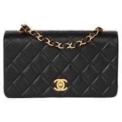1991 Chanel Black Quilted Lambskin Vintage Mini Flap Bag