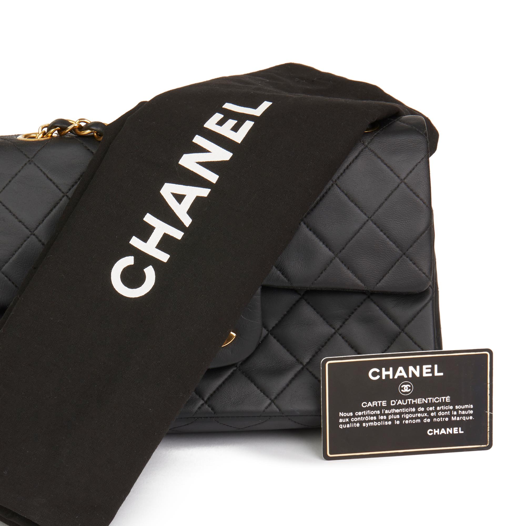 1991 Chanel Black Quilted Lambskin Vintage Small Classic Double Flap Bag 7