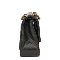 1991 Chanel Black Quilted Lambskin Vintage Small Classic Double Flap Bag