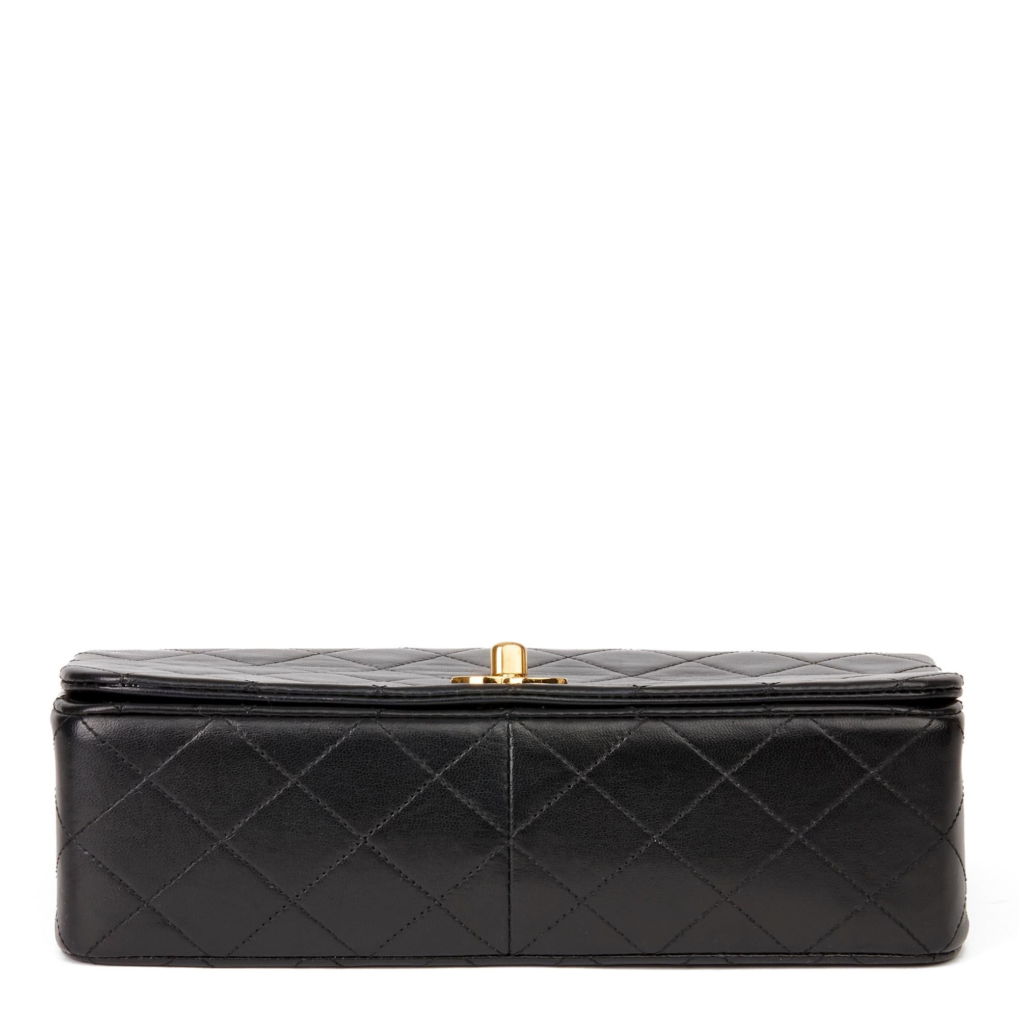 1991 Chanel Black Quilted Lambskin Vintage Small Classic Single Full Flap Bag 2