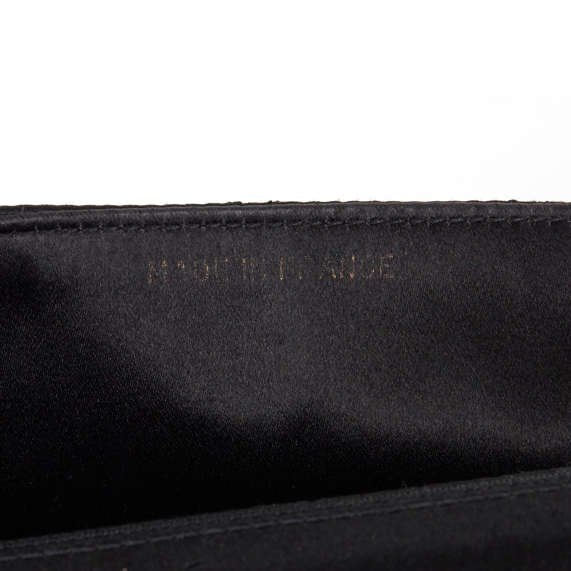 1991 Chanel Black Quilted Satin Vintage Mini Diana Classic Single Flap Bag 2