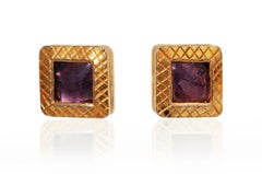 1991 Chanel Documented Purple Gripoix Earrings