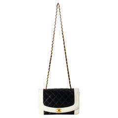 Retro 1991 Chanel Medium Bag Bicolor Lambskin Diana Flap