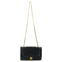 Vintage 1991 Chanel Medium Handbag Lambskin Diana Flap