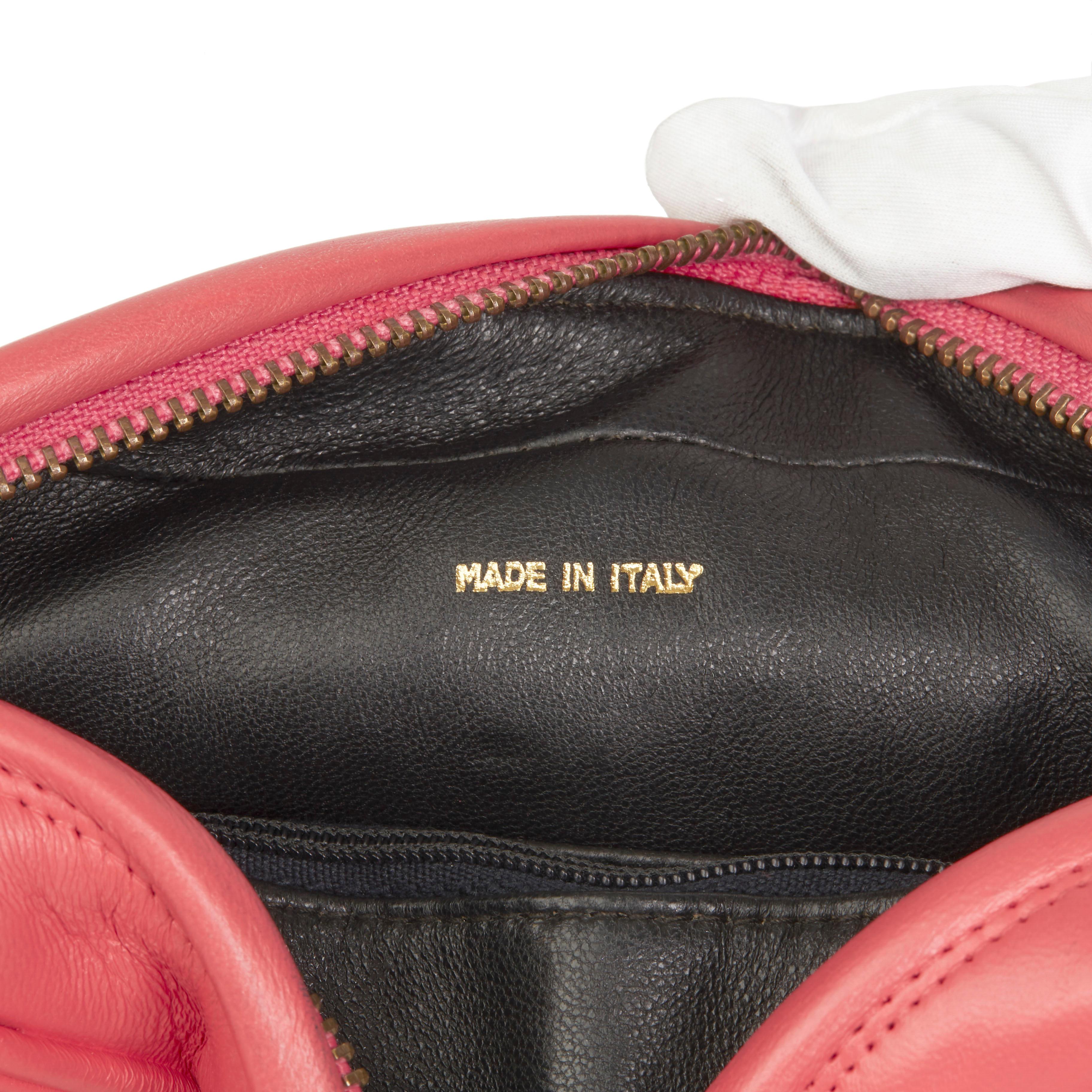 1991 Chanel Pink Chevron Quilted Lambskin Vintage Timeless Camera Bag 1