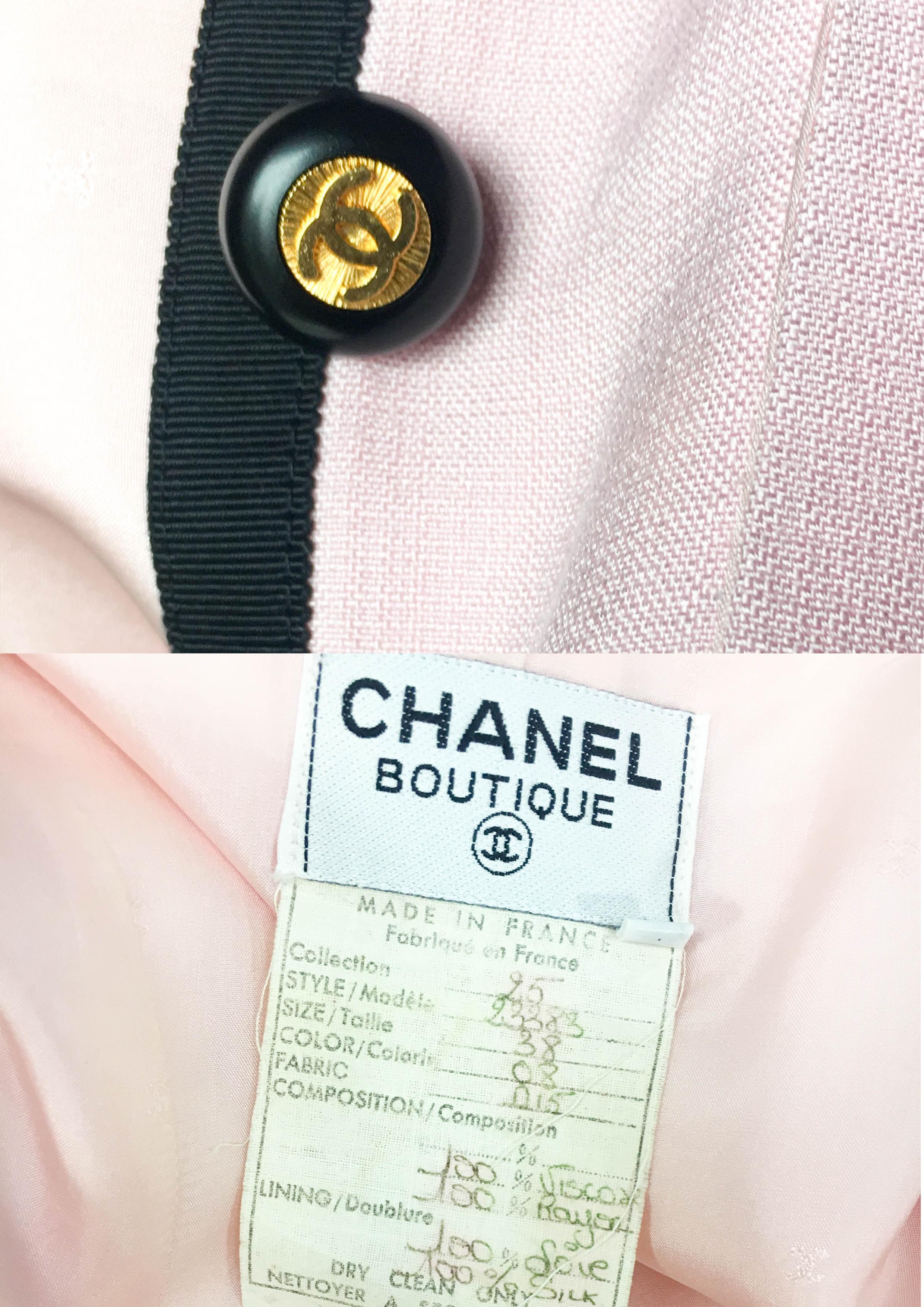 1991 Chanel Pink Short Dress With Logo Buttons 6