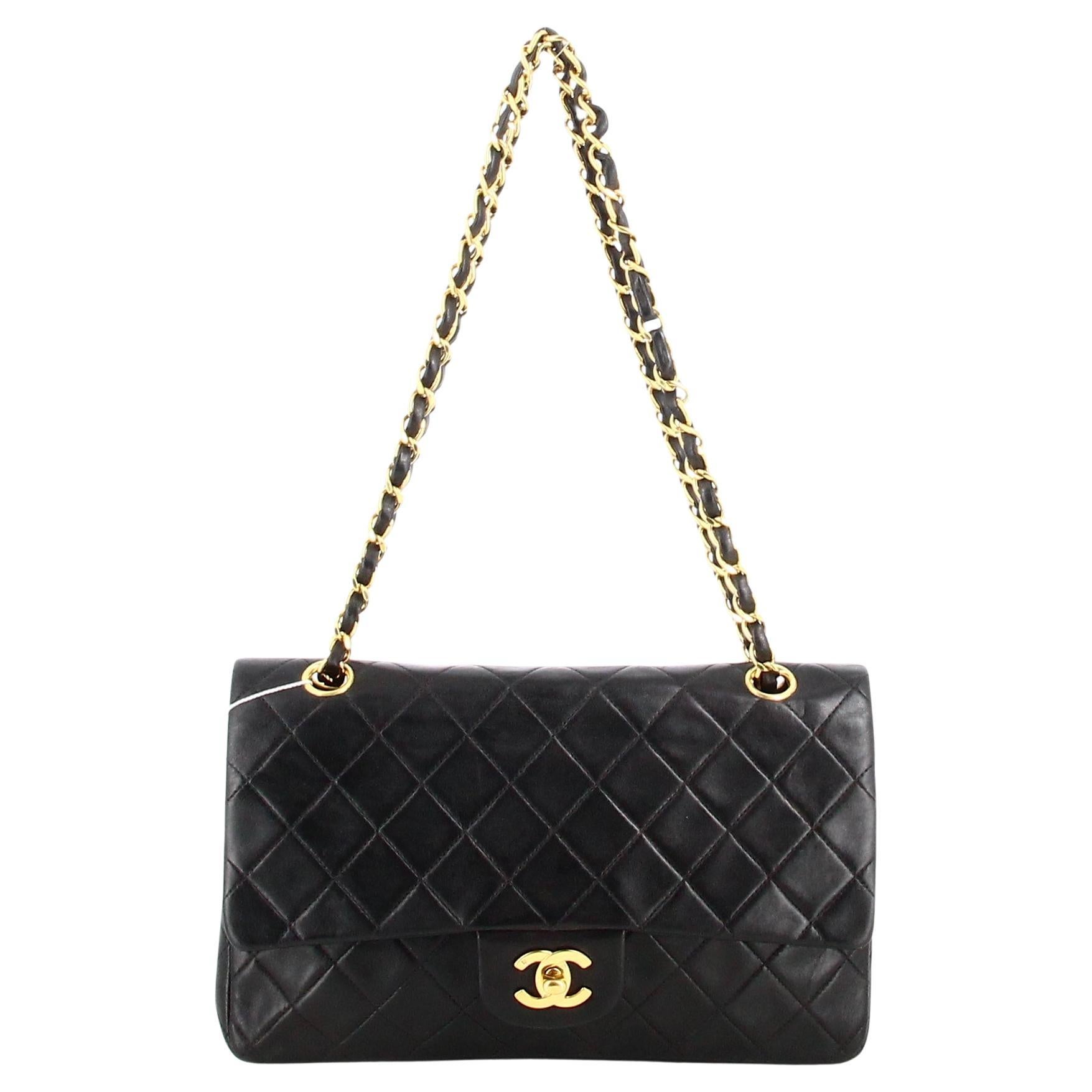 1991 Chanel Timeless Handbag In Black Quilted Leather 