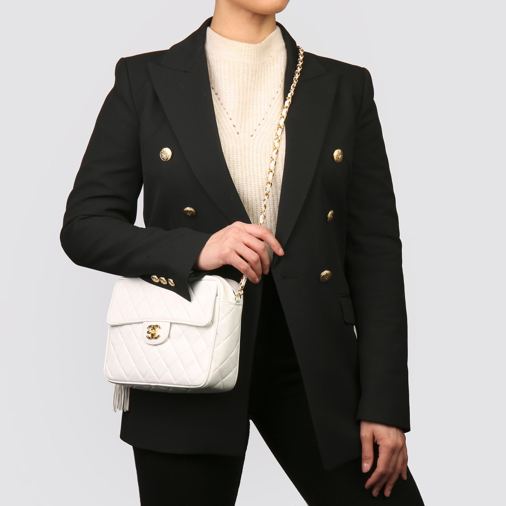 CHANEL
White Quilted Lambskin Vintage Classic Camera Bag

Xupes Reference: HB3379
Serial Number: 2838685
Age (Circa): 1991
Accompanied By: Chanel Dust Bag, Authenticity Card
Authenticity Details: Authenticity Card, Serial Sticker (Made in