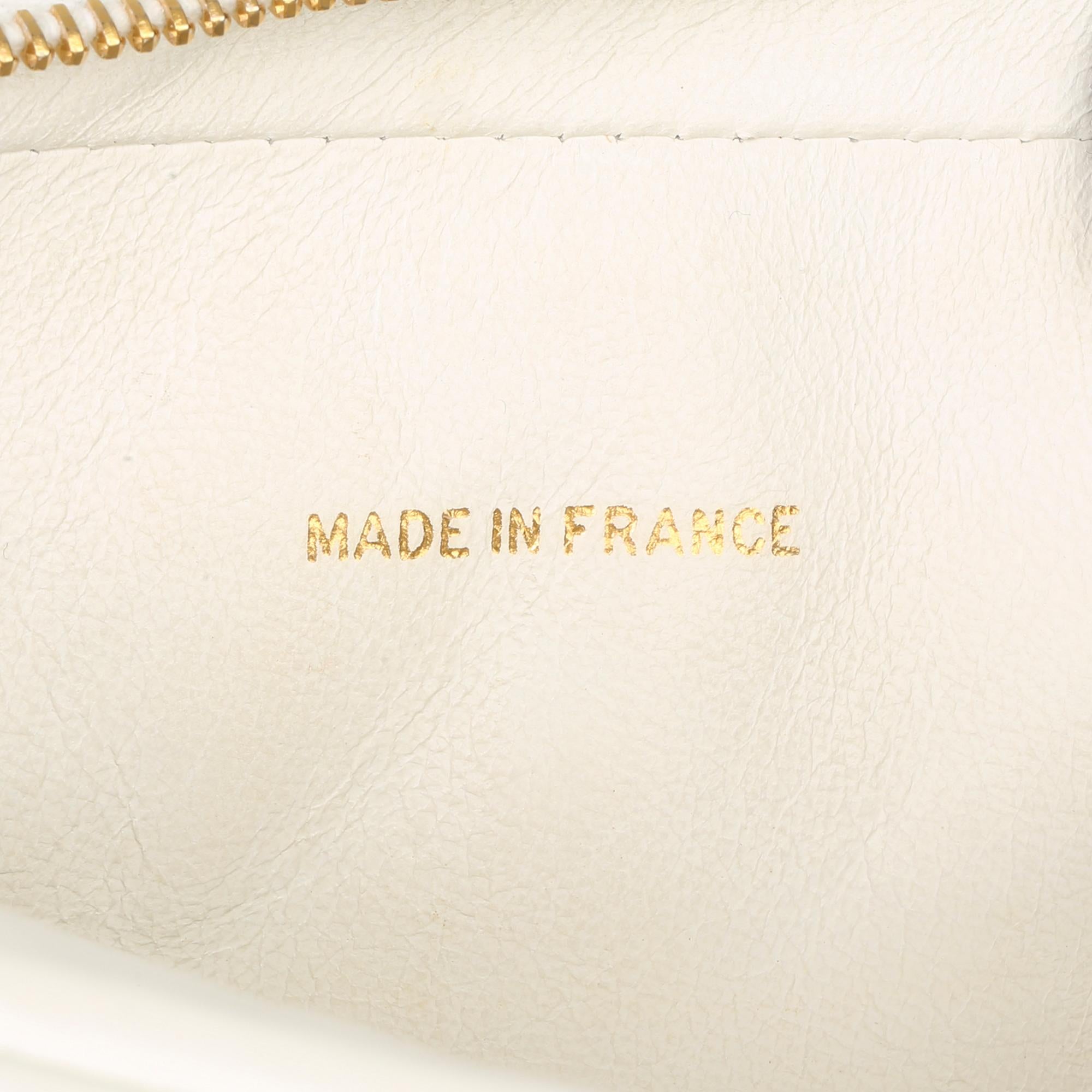 1991 Chanel White Quilted Lambskin Vintage Classic Camera Bag 4