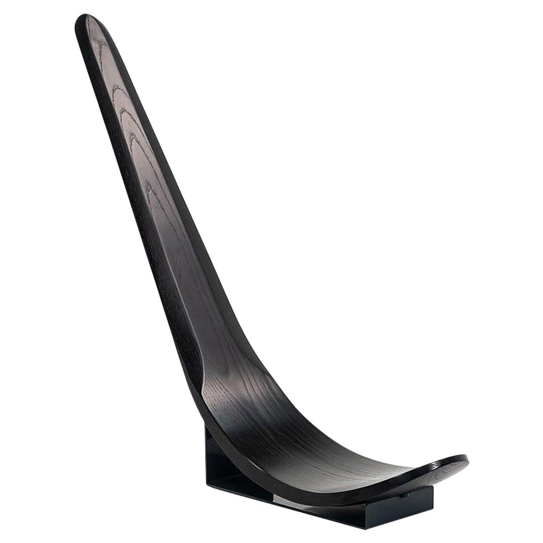 1991 Chip Chair by Carlo Mo for Tecno in Ebonized Oak and Enameled Steel For Sale