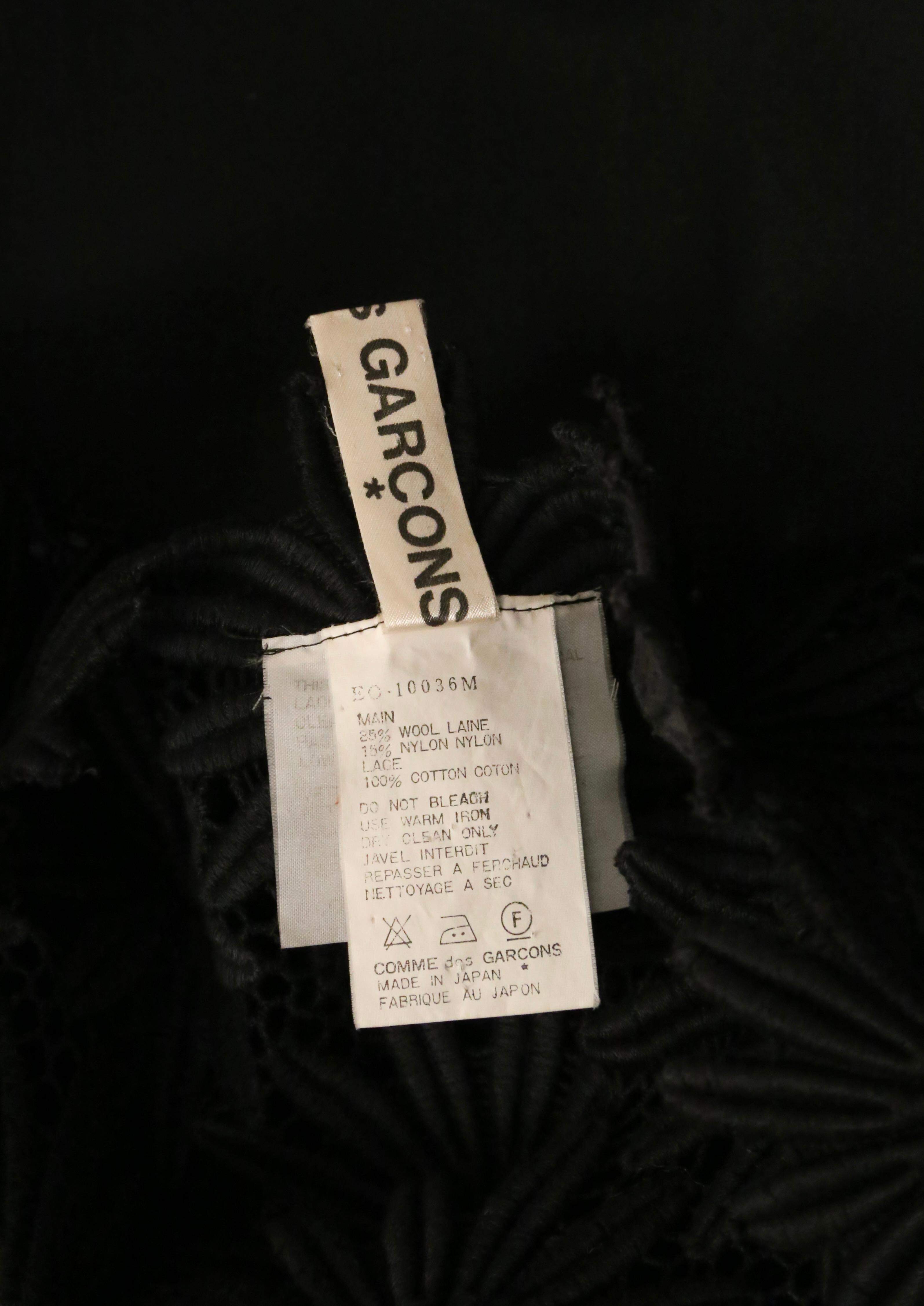 1991 COMME DES GARCONS schwarzes besticktes Spitzenkleid RUNWAY im Angebot 7