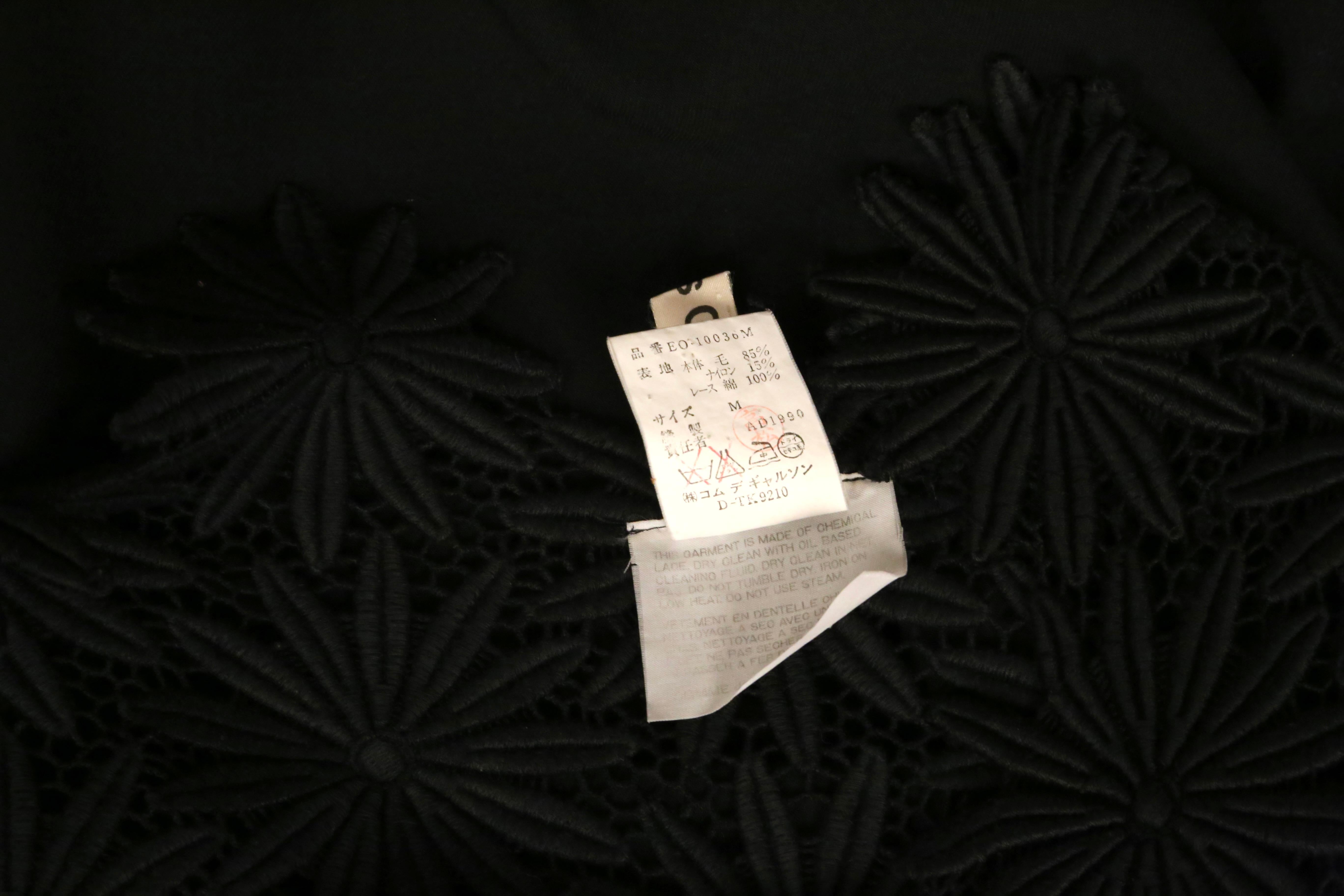 1991 COMME DES GARCONS schwarzes besticktes Spitzenkleid RUNWAY im Angebot 8