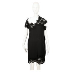 1991 COMME DES GARCONS abito nero ricamato in pizzo RUNWAY