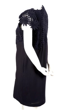 1991 COMME DES GARCONS navy blue embroidered lace RUNWAY dress