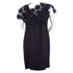 1991 COMME DES GARCONS navy blue embroidered lace runway dress