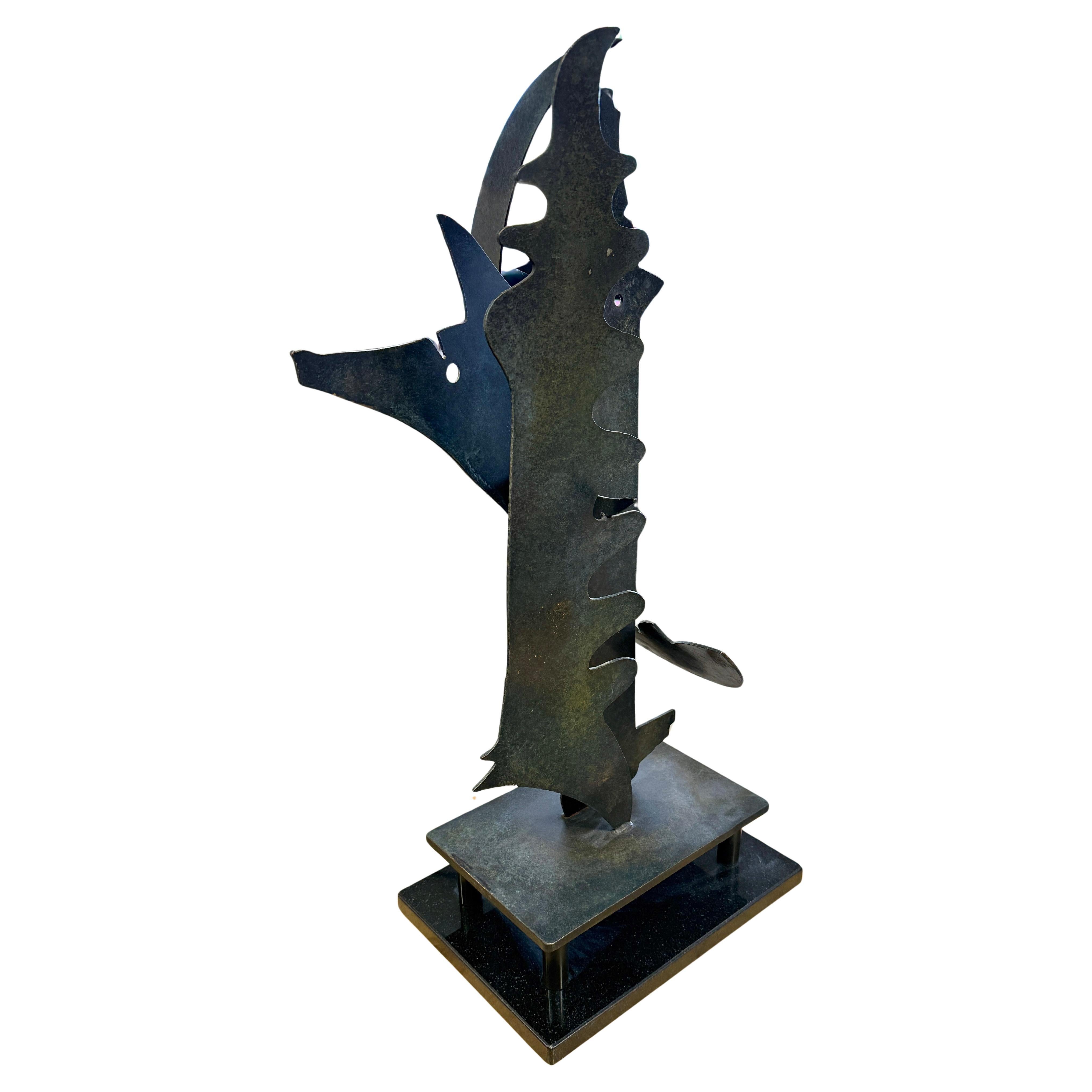 1991 Daniel Stolpe Abstract Iron Sculpture For Sale