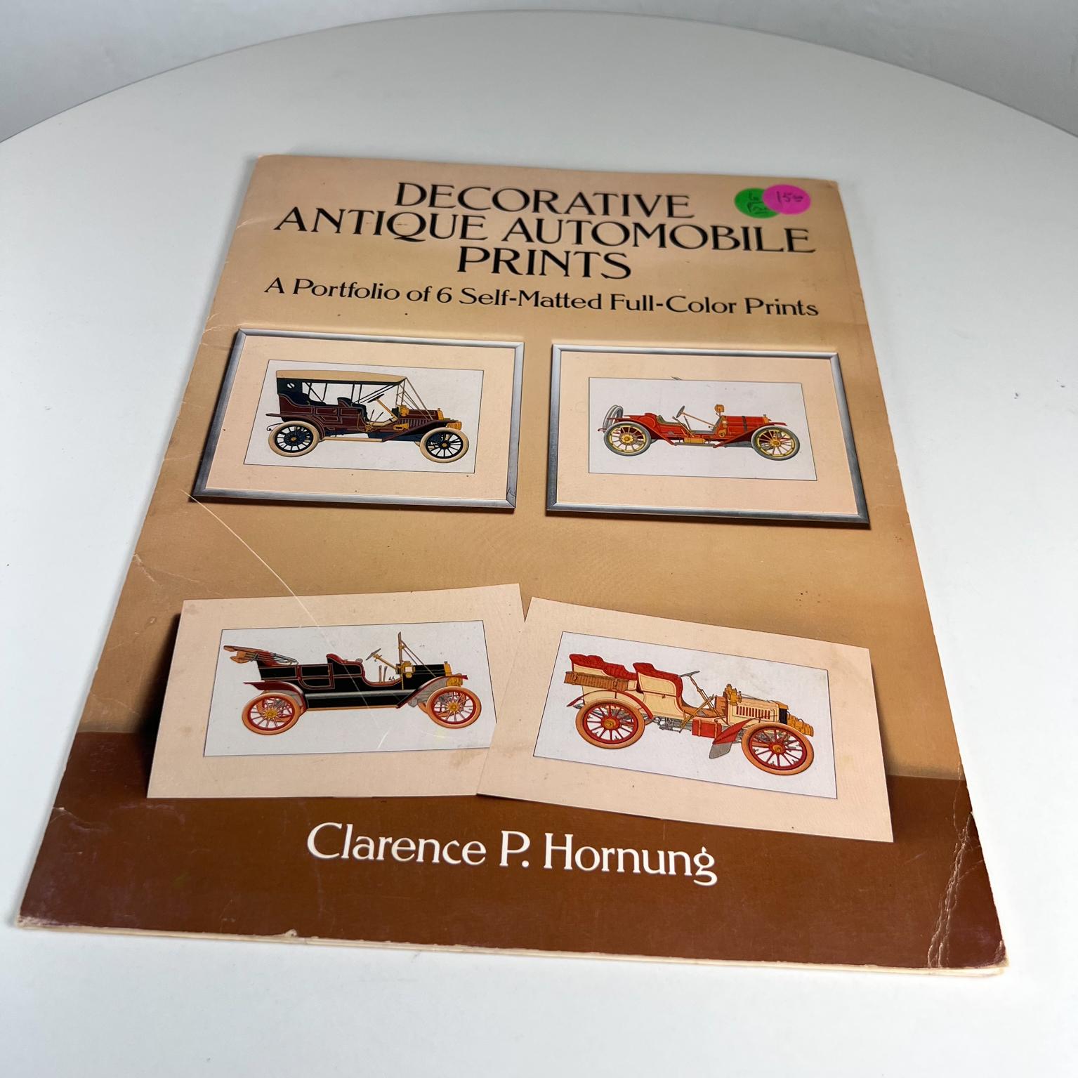 Decorative Antique Automobile Prints, A portfolio of 6 Self-Matted Full-Color Prints, Clarence P. Hornung
1991 by Dover Publications INC New York
Printed in Canada
Handsome collection includes meticulously rendered prints of 6 classic cars: