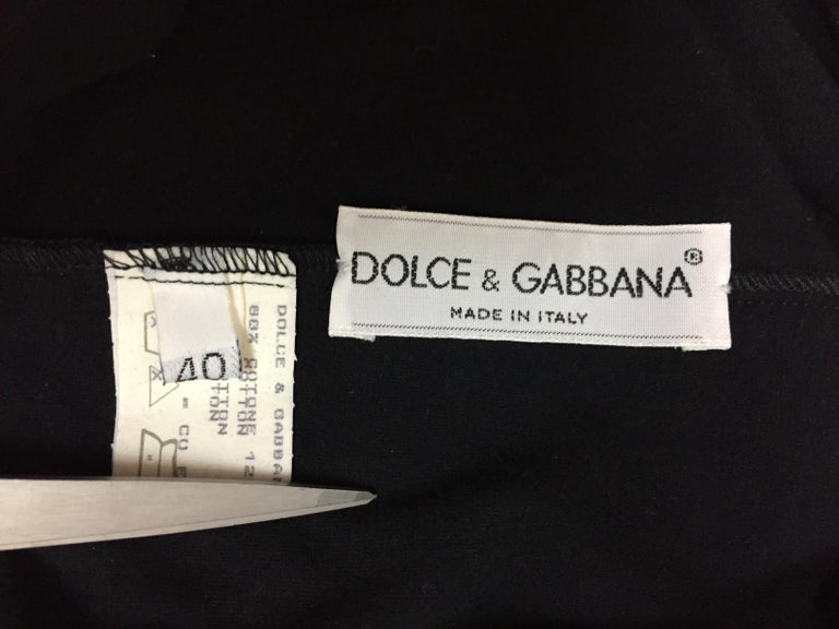 1991 Dolce and Gabbana Black Bodycon Off Shoulder L/S Wiggle Pin-Up ...
