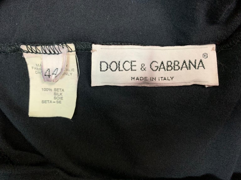 1991 Dolce and Gabbana Long Black Tube Wiggle Dress w Silk Hem at 1stDibs
