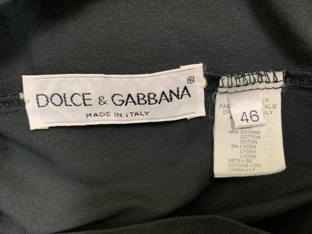 Black 1991 Dolce & Gabbana Thin Stretchy Bodycon Strapless Tube Dress