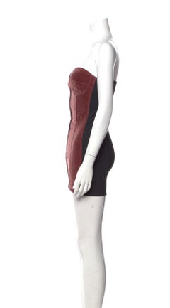 1991 Dolce & Gabbana velvet maroon micro mini dress