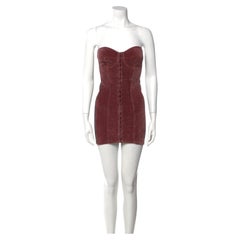 1991 Dolce & Gabbana velvet maroon micro mini dress