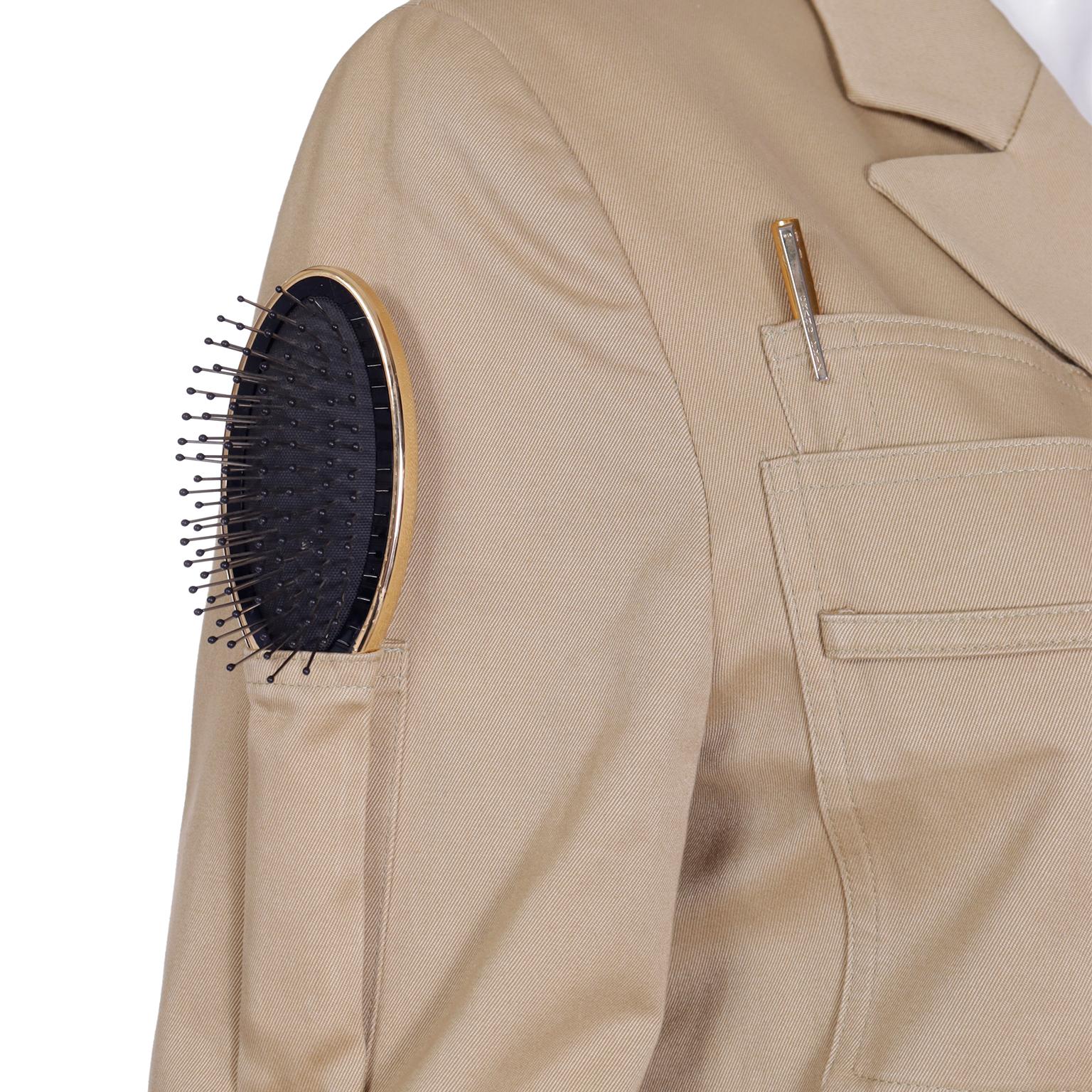 1991  Franco Moschino Couture Rare Vintage Runway Survival Jacket w Beauty Tools 7