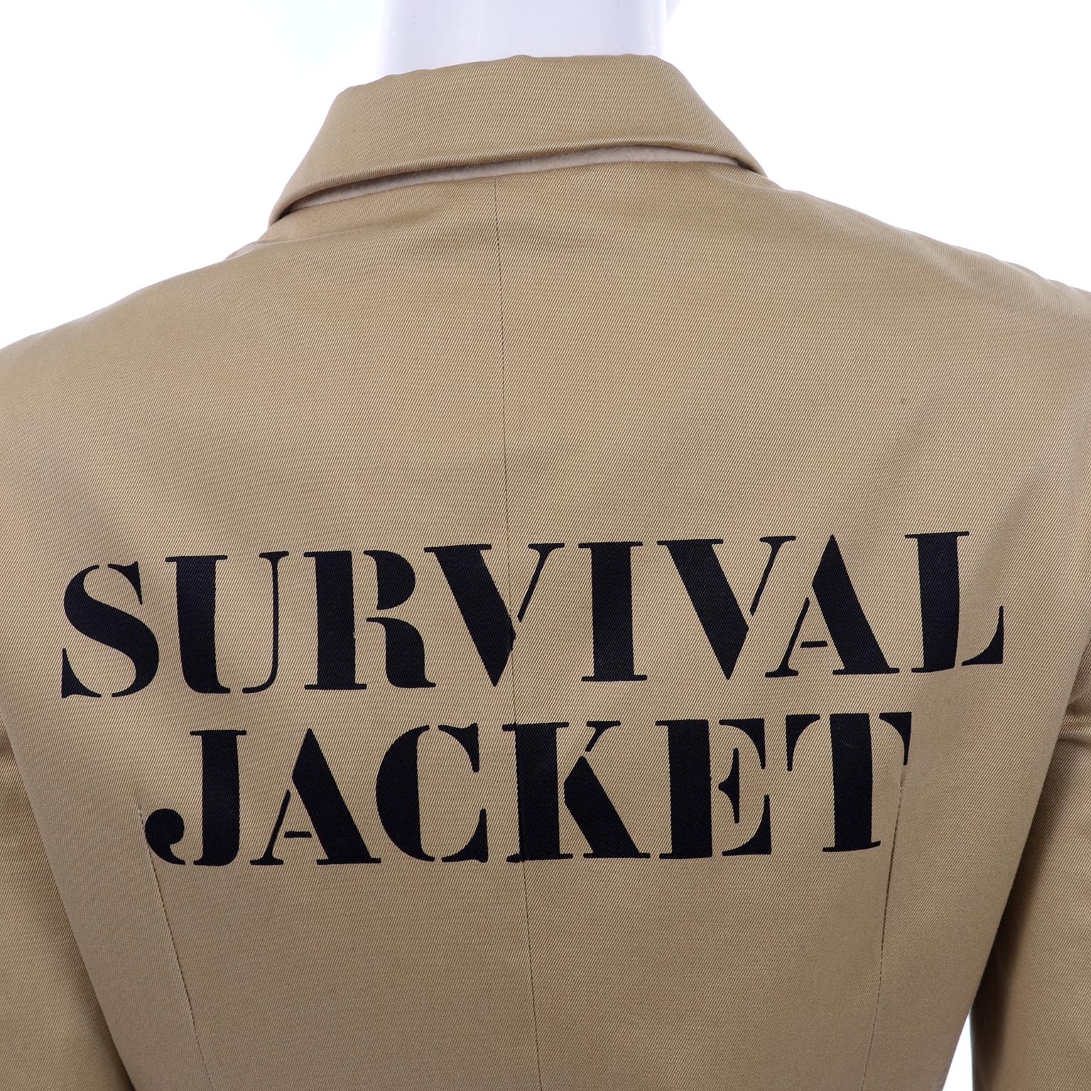 1991 Franco Moschino Couture Survival Jacket in Khaki Cotton Urban Jungle Tools 8