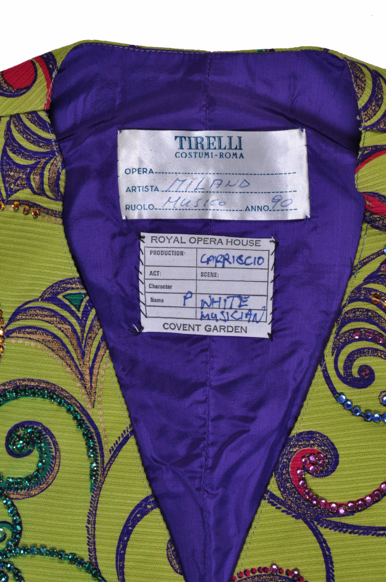1991 GIANNI VERSACE PRIVATE COLLECTION SILK TWILL WAISTCOAT w/ SEQUIN EMBROIDERY For Sale 4