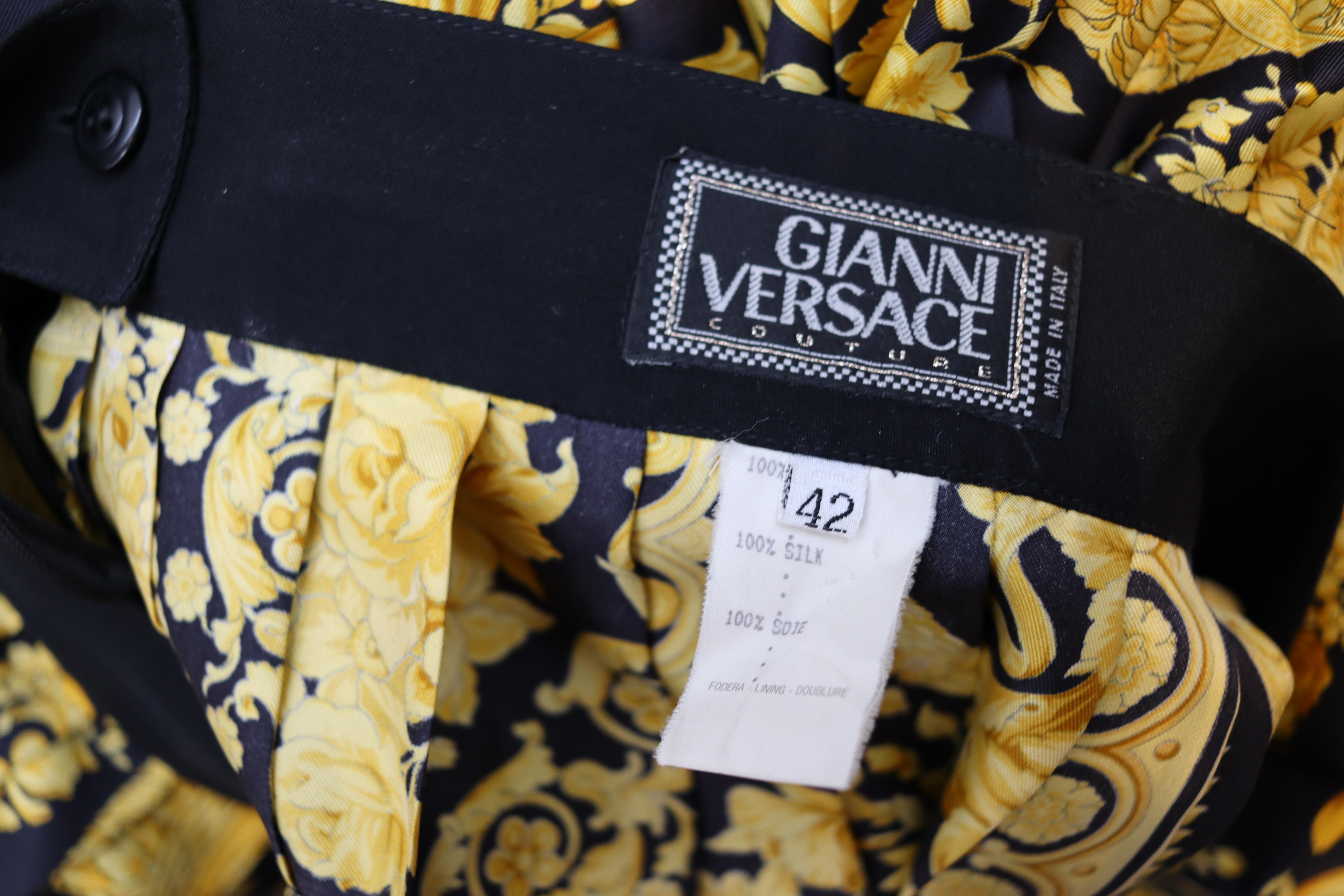 1991 Gianni Versace Couture Baroque Silk Skirt 1