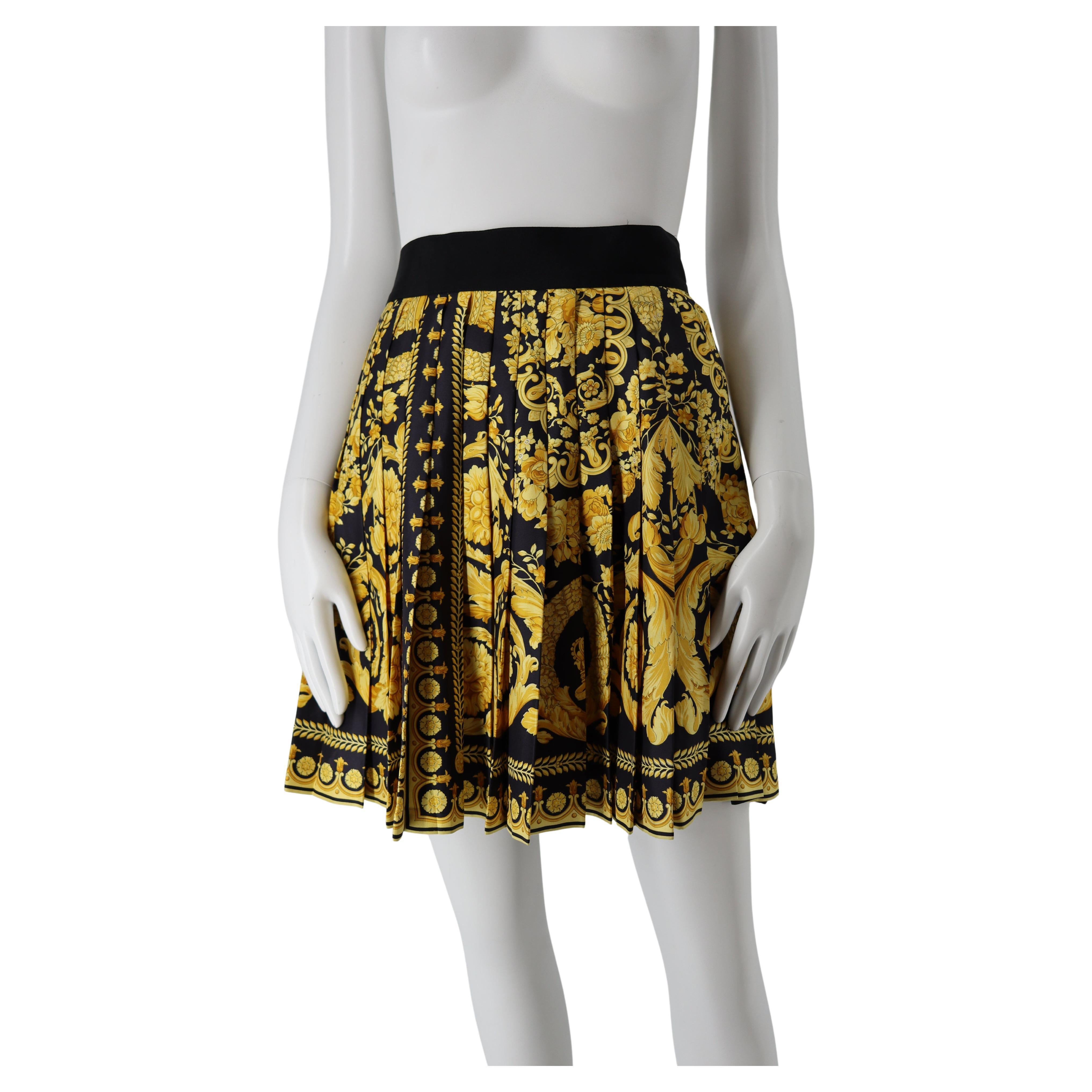 1991 Gianni Versace Couture Baroque Silk Skirt