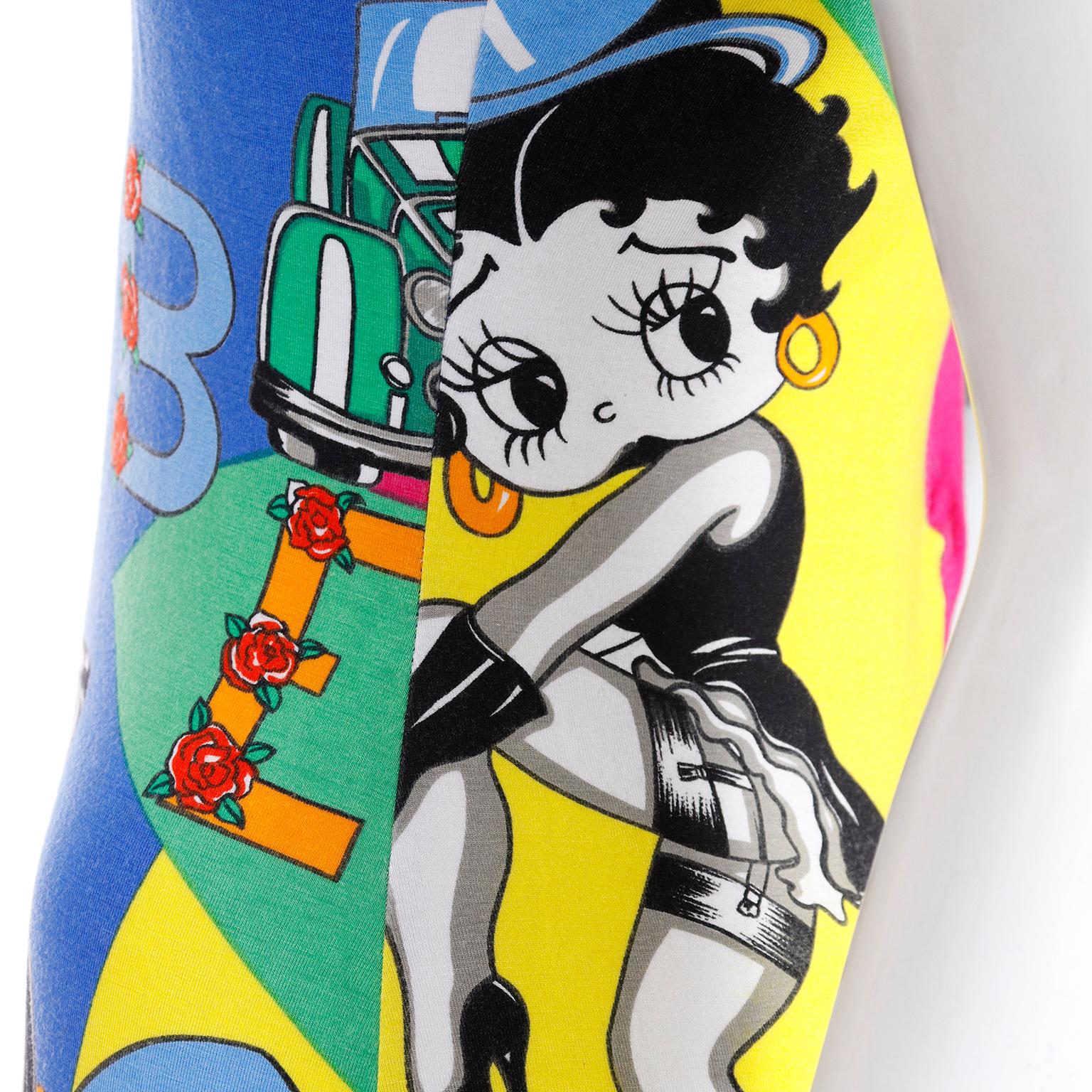 Women's 1991 Gianni Versace Jeans Couture Betty Boop Harley Cartoon Pop Art Dress