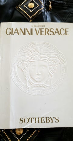 1991 GIANNI VERSACE PRIVATE MUSEUM WORTHY COLLECTION BLACK LEATHER STUDDED Pants