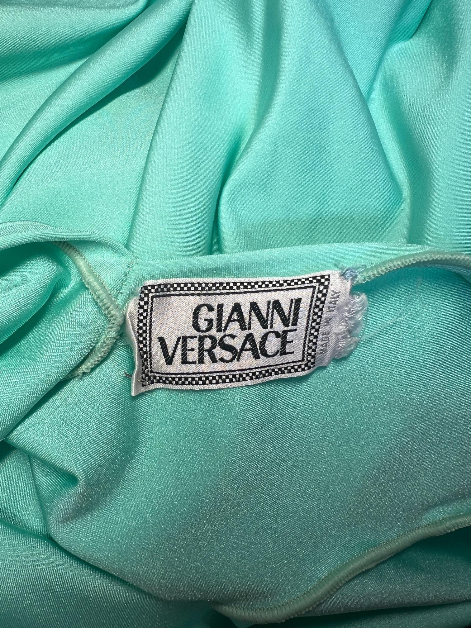 Women's 1991 Gianni Versace Turquoise Lycra Catsuit For Sale