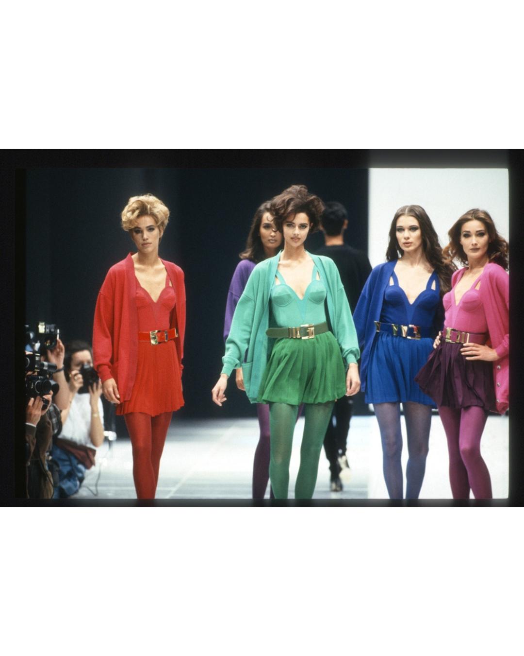 1991 Gianni Versace Turquoise Lycra Catsuit For Sale 1
