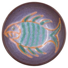 Retro 1991 Harding Black Pottery Fish Bowl
