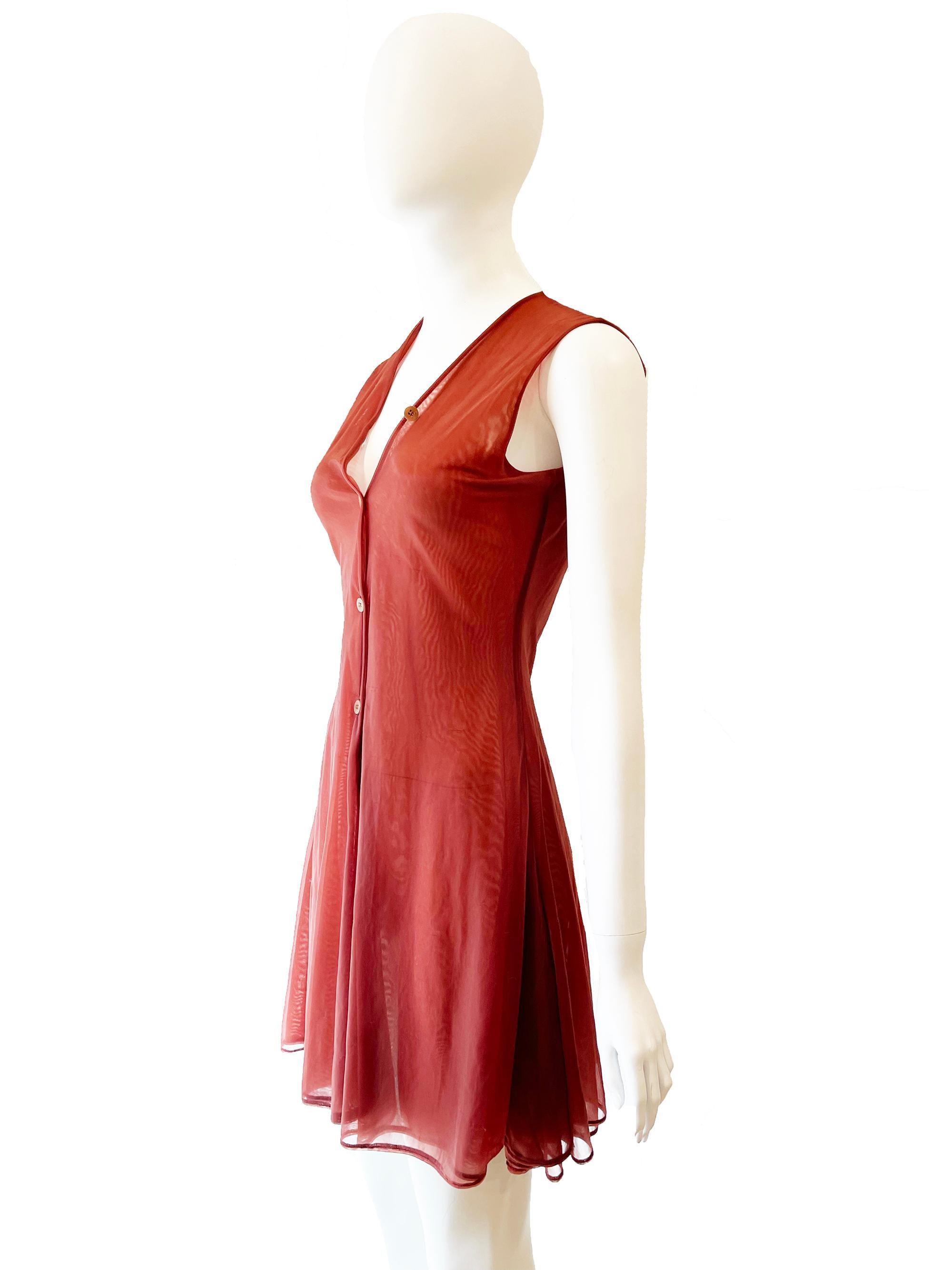 1991 Helmut Lang Durchsichtiges asymmetrisches Kleid und Slip im Zustand „Gut“ im Angebot in Austin, TX