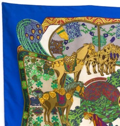 1991, Hermes Art Des Steppes by Annie Faivre Silk Scarf