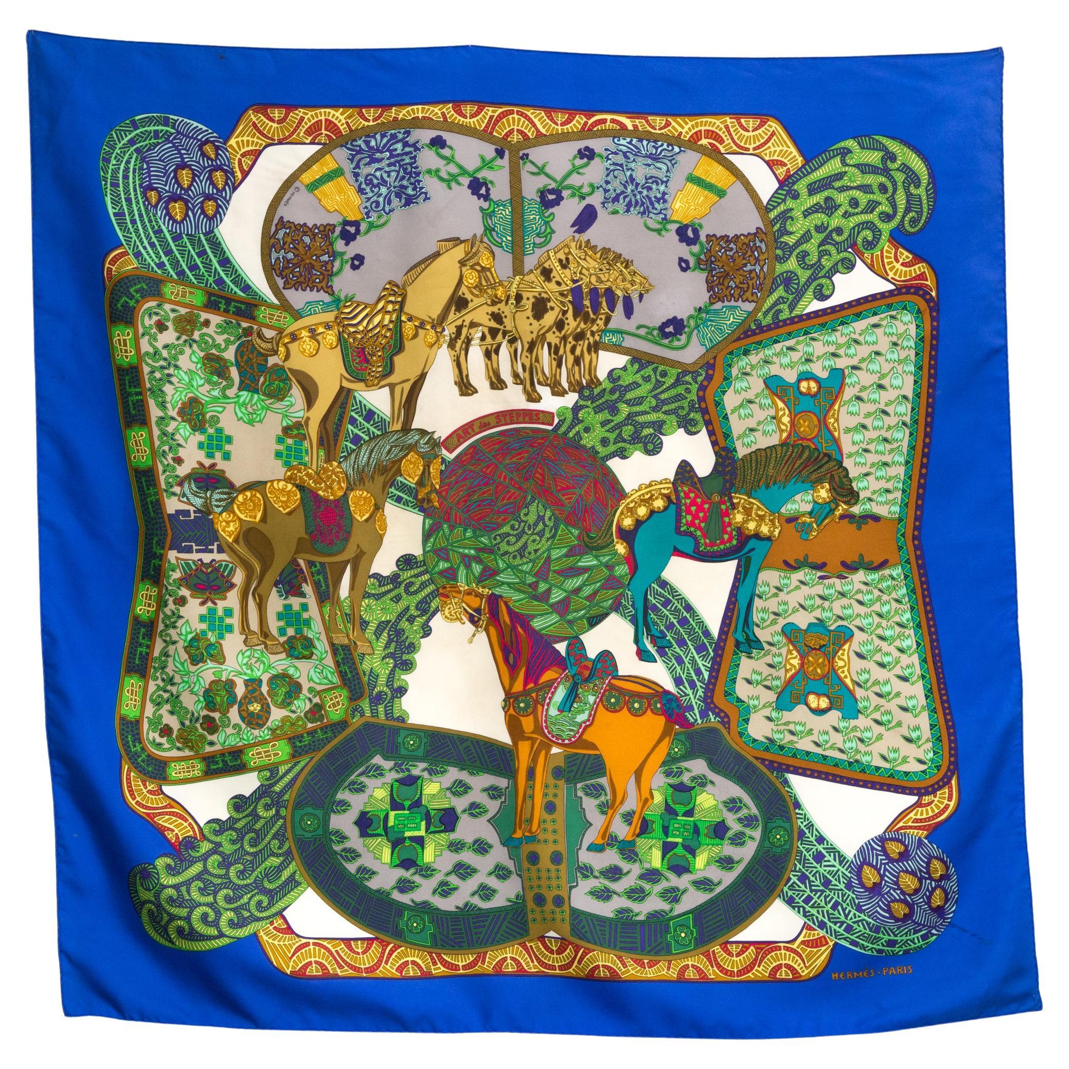 1991, Hermes Art Des Steppes by Annie Faivre Seidenschal im Angebot