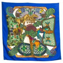 1991, Hermes Art Des Steppes by Annie Faivre Silk Scarf