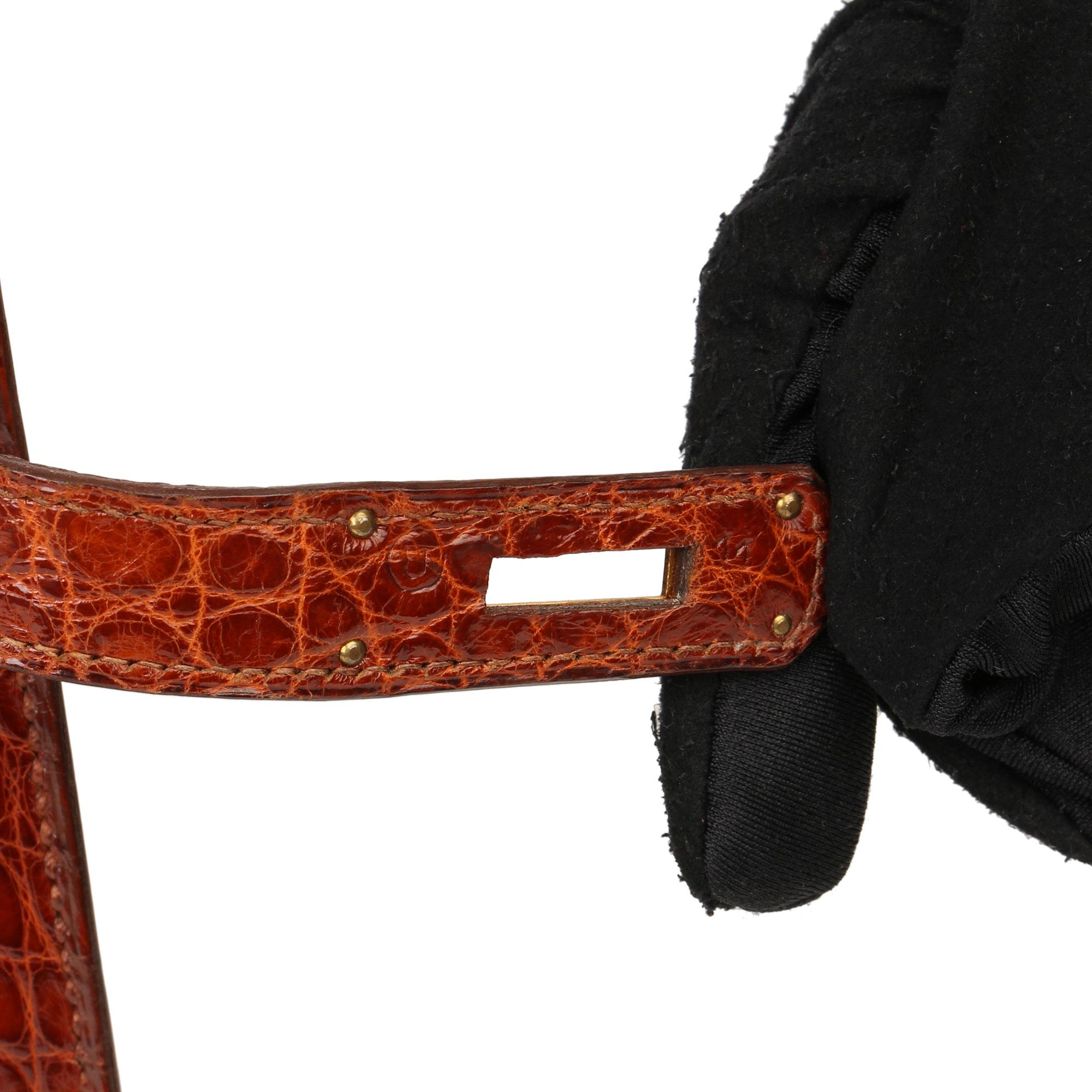 1991 Hermès Miel Shiny Alligator Leather Vintage Kelly 28cm Sellier 3