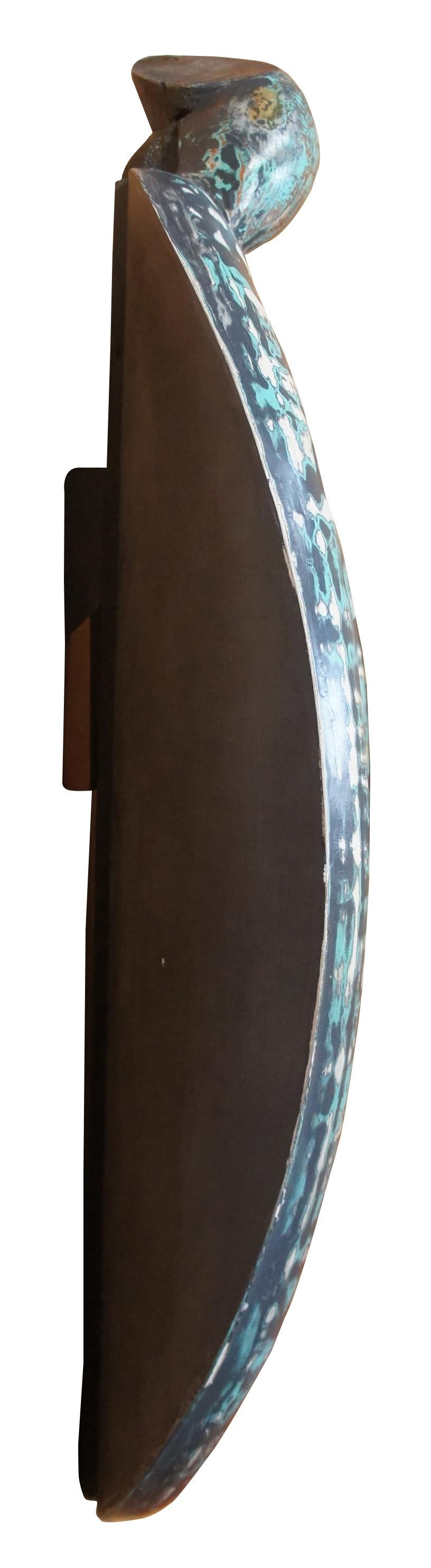 1991 Jack Carter Hand Carved and Painted Abstract Modern Wall Art Sculpture In Good Condition For Sale In Dayton, OH