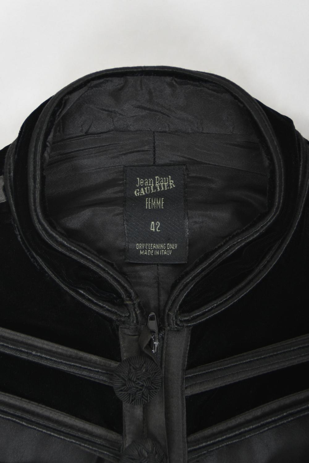 1991 Jean Paul Gaultier Documented Cher Worn Black Velvet Corset Cage Jacket  For Sale 12